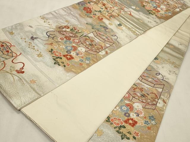 平和屋着物◎六通柄袋帯 唐織 金銀糸 正絹 逸品 CABD2256qe