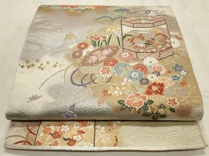 平和屋着物◎六通柄袋帯 唐織 金銀糸 正絹 逸品 CABD2256qe