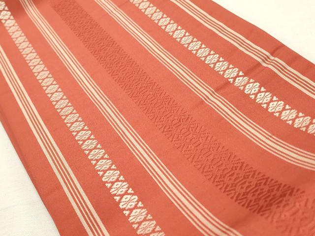 平和屋着物◎本場筑前博多織 半幅帯 献上 正絹 逸品 CABD2267qe