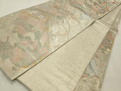 平和屋着物◎佐賀錦 六通柄袋帯 鳳凰花文 金銀糸 正絹 逸品 CABD2272qe