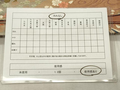 平和屋着物◎六通柄袋帯 唐織 流水花鳥文 金銀糸 正絹 逸品 CABD2298qe