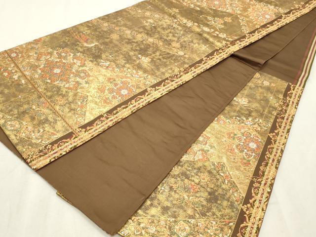 平和屋着物◎六通柄袋帯 唐織 花鳥文 金銀糸 正絹 逸品 CABD2299qe