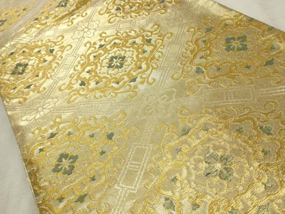平和屋着物◎佐賀錦　六通柄袋帯　花菱文　金糸　正絹　逸品　CABD2303qe