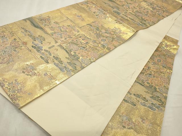 平和屋着物◎六通柄袋帯 翔鸞錦 金糸 正絹 逸品 CABD2305qe
