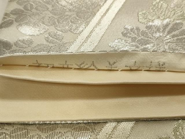 平和屋着物◎六通柄袋帯 風景文 プラチナ箔 正絹 逸品 CABD2323qe