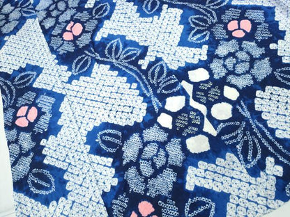 平和屋着物∴夏物 浴衣 有松鳴海絞り 枝牡丹文 綿 逸品 CABD2402ng