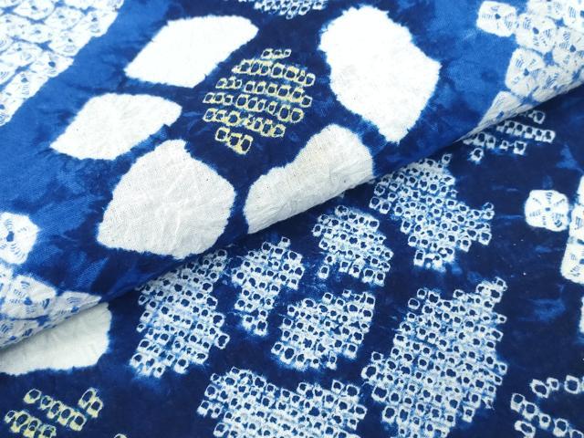 平和屋着物∴夏物 浴衣 有松鳴海絞り 枝牡丹文 綿 逸品 CABD2402ng