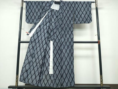 平和屋着物∴夏物 浴衣 有松鳴海絞り 菱文 綿 逸品 CABD2404ng