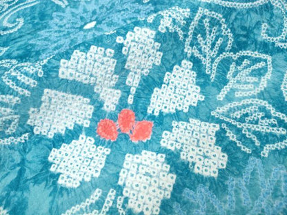平和屋着物∴夏物　浴衣　有松鳴海絞り　菊唐草文　綿　逸品　CABD2405ng