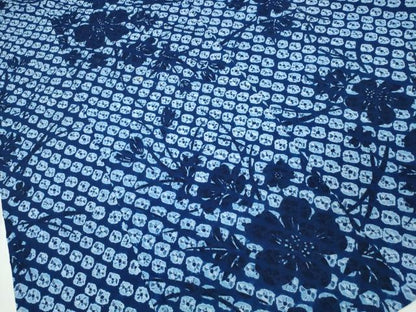 平和屋着物∴夏物 浴衣 有松鳴海絞り 蜘蛛絞り 枝花文 綿 逸品 CABD2407ng