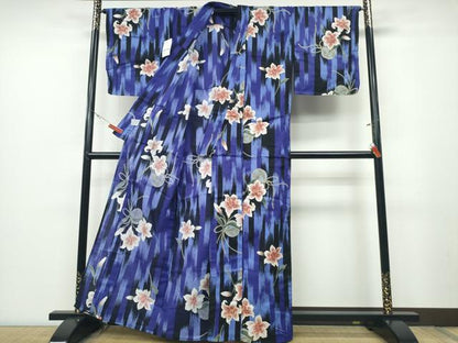 平和屋着物∴夏物 浴衣 百合 毬 舞花文 綿 逸品 未使用 CABD2411ng