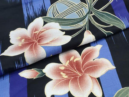 平和屋着物∴夏物 浴衣 百合 毬 舞花文 綿 逸品 未使用 CABD2411ng