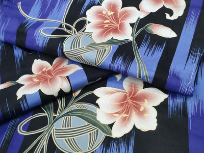 平和屋着物∴夏物 浴衣 百合 毬 舞花文 綿 逸品 未使用 CABD2411ng
