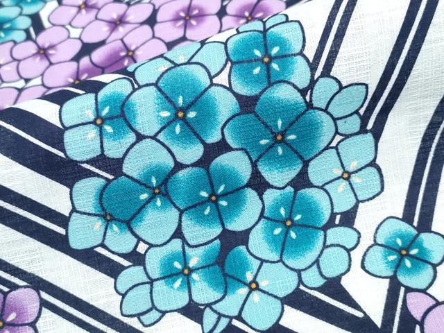 平和屋着物∴夏物 浴衣 紫陽花 綿麻 逸品 CABD2414ng