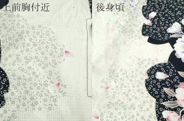 平和屋着物∴夏物 浴衣 綿紅梅 舞桜 ラメ 綿 逸品 CABD2415ng