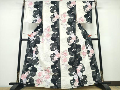平和屋着物∴夏物 浴衣 綿紅梅 舞桜 ラメ 綿 逸品 CABD2415ng