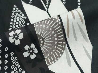 平和屋着物∴夏物 浴衣 矢羽根花火 黒地 綿 逸品 未使用 CABD2419ng