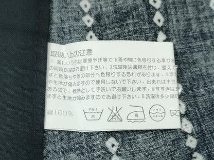 平和屋着物∴夏物 浴衣 矢羽根花火 黒地 綿 逸品 未使用 CABD2419ng
