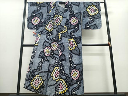 平和屋着物∴夏物 浴衣 有松鳴海絞り 紫陽花 綿 逸品 未使用 CABD2424ng
