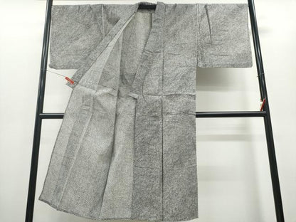 平和屋着物∴夏物　男性　浴衣　有松鳴海絞り　三浦絞り　黒地　綿　逸品　CABD2425ng
