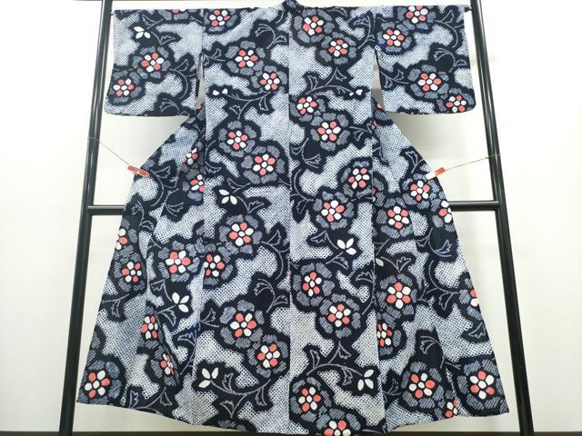 平和屋着物∴夏物 浴衣 有松鳴海絞り 花唐草文 綿 逸品 CABD2426ng