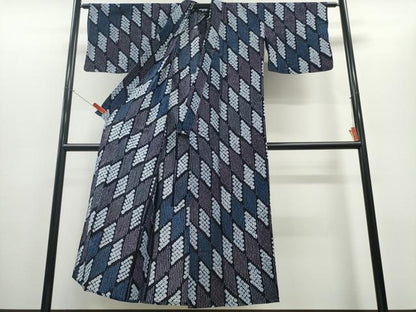 平和屋着物∴夏物 浴衣 有松鳴海絞り 菱文様 綿 逸品 CABD2427ng
