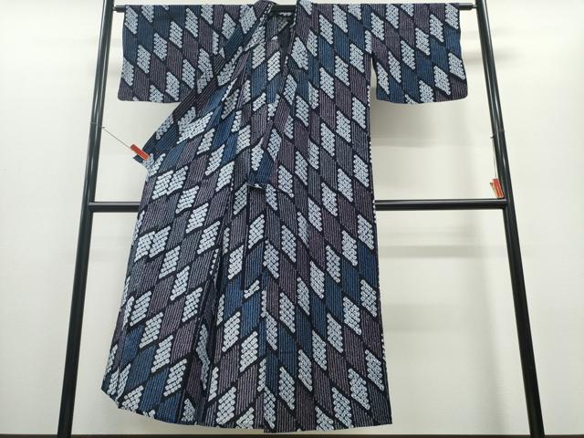 平和屋着物∴夏物 浴衣 有松鳴海絞り 菱文様 綿 逸品 CABD2427ng