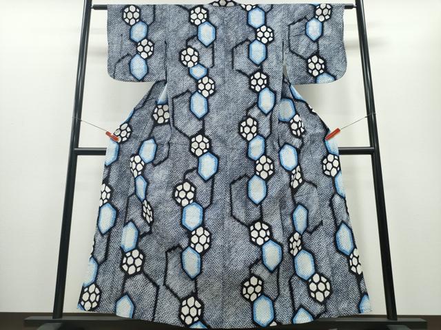 平和屋着物∴夏物 浴衣 有松鳴海絞り 亀甲重ね吉祥文 綿 逸品 CABD2430ng