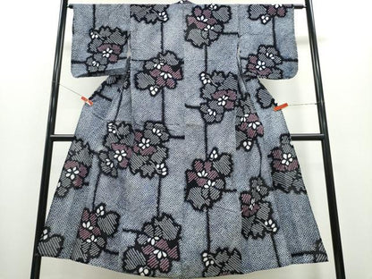 平和屋着物∴夏物 浴衣 有松鳴海絞り 舞花文 綿 逸品 CABD2433ng