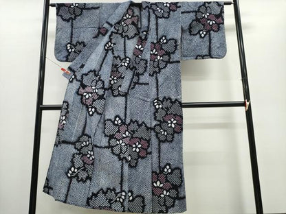 平和屋着物∴夏物 浴衣 有松鳴海絞り 舞花文 綿 逸品 CABD2433ng