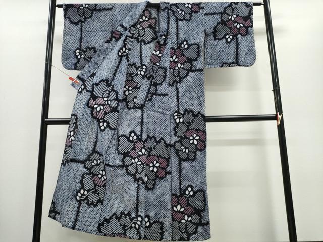 平和屋着物∴夏物 浴衣 有松鳴海絞り 舞花文 綿 逸品 CABD2433ng