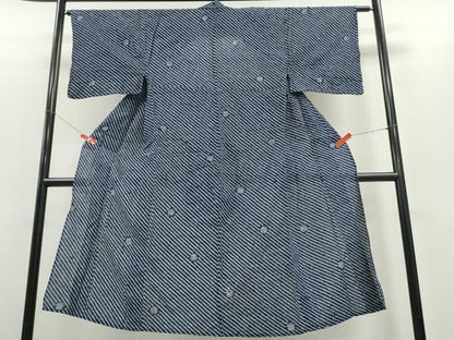 平和屋着物∴夏物 男性 浴衣 有松鳴海絞り 雪華 斜線文 綿 逸品 CABD2434ng