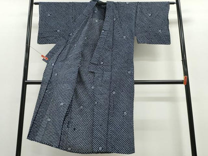 平和屋着物∴夏物 男性 浴衣 有松鳴海絞り 雪華 斜線文 綿 逸品 CABD2434ng
