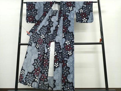 平和屋着物∴夏物　浴衣　有松鳴海絞り　舞花文　綿　逸品　CABD2436ng