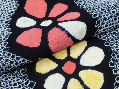 平和屋着物∴夏物 浴衣 有松鳴海絞り 花菱文 綿 逸品 CABD2438ng
