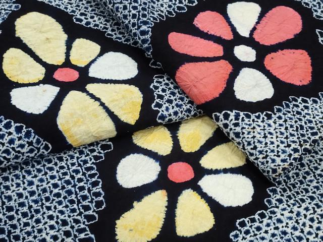 平和屋着物∴夏物 浴衣 有松鳴海絞り 花菱文 綿 逸品 CABD2438ng