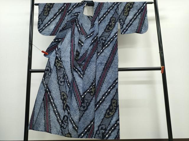 平和屋着物∴夏物 浴衣 有松鳴海絞り 斜線立波吉祥文 綿 逸品 CABD2441ng