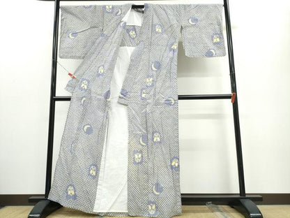 平和屋着物∴夏物 浴衣 有松鳴海絞り 月兎 綿 逸品 CABD2442ng