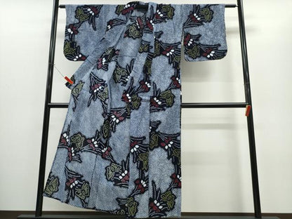 平和屋着物∴夏物 浴衣 有松鳴海絞り 花束舞蝶文 綿 逸品 CABD2445ng