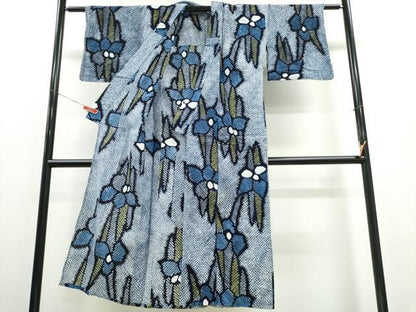 平和屋着物∴夏物 浴衣 有松鳴海絞り 杜若 綿 逸品 CABD2447ng