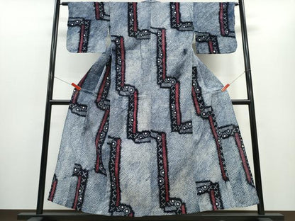 平和屋着物∴夏物 浴衣 有松鳴海絞り 吉祥花文 綿 逸品 CABD2448ng