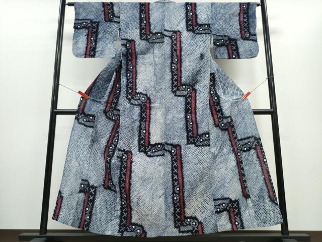 平和屋着物∴夏物 浴衣 有松鳴海絞り 吉祥花文 綿 逸品 CABD2448ng