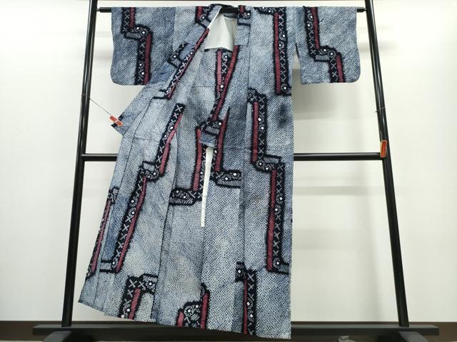 平和屋着物∴夏物 浴衣 有松鳴海絞り 吉祥花文 綿 逸品 CABD2448ng