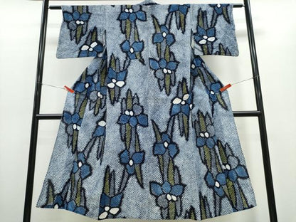 平和屋着物∴夏物 浴衣 有松鳴海絞り 杜若 綿 逸品 CABD2447ng