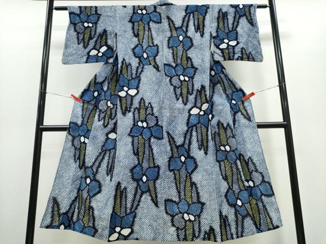 平和屋着物∴夏物 浴衣 有松鳴海絞り 杜若 綿 逸品 CABD2447ng