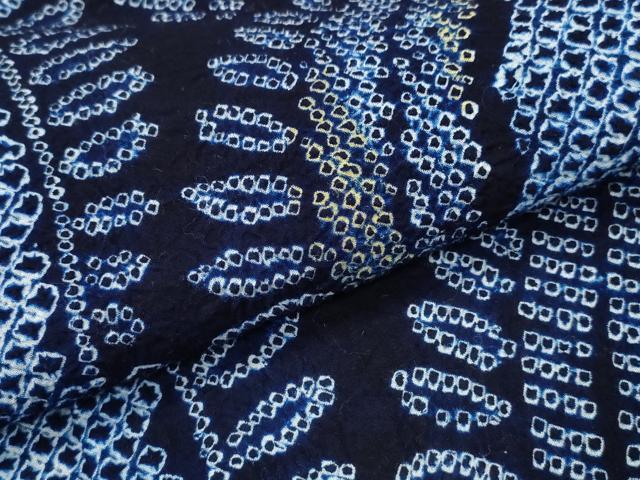 平和屋着物∴夏物 浴衣 有松鳴海絞り 草木文 綿 逸品 CABD2451ng