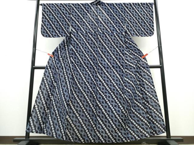 平和屋着物∴夏物 浴衣 有松鳴海絞り 七宝斜線文 綿 逸品 CABD2453ng