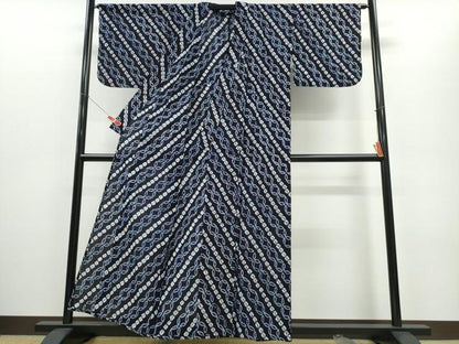 平和屋着物∴夏物 浴衣 有松鳴海絞り 七宝斜線文 綿 逸品 CABD2453ng