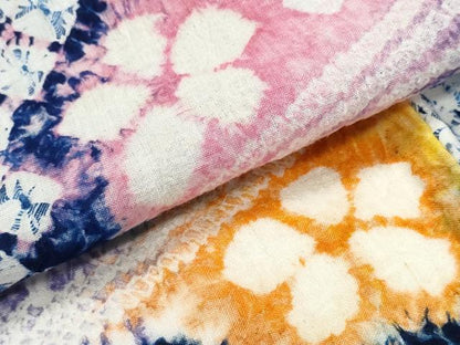平和屋着物∴夏物　浴衣　有松鳴海絞り　流水舞花文　綿　逸品　CABD2454ng