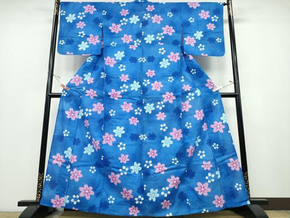 平和屋着物∴夏物 浴衣 舞桜 綿 逸品 CABD2457ng